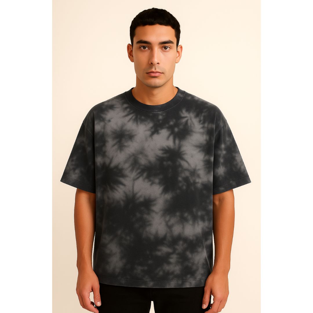 Tie Dye Oversized T-Shirt - Black