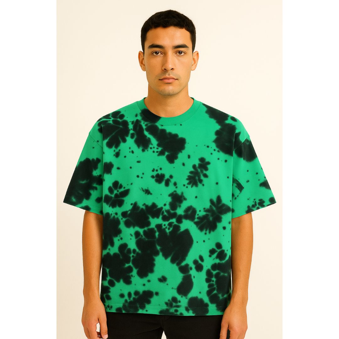 Tie Dye Oversized T-Shirt - Green