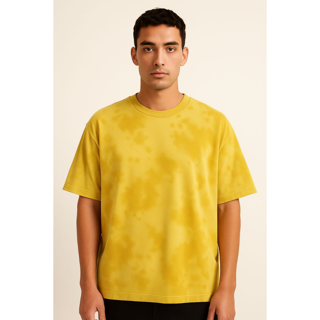 Tie Dye Oversized T-Shirt - Yellow